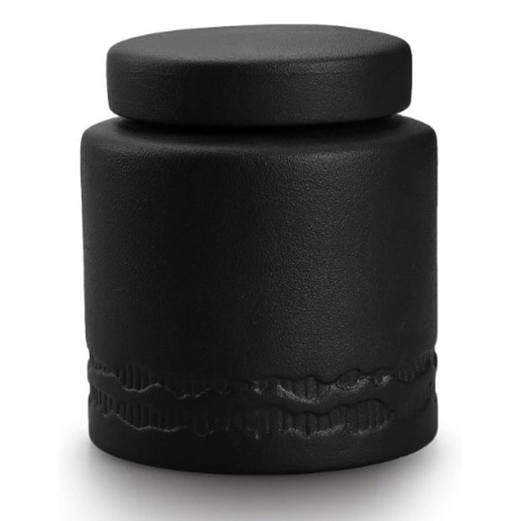 Large Vintage Ceramic Jar - Kitchen Food Canister w/ Airtight Lid (Black) - Picture 2 of 10